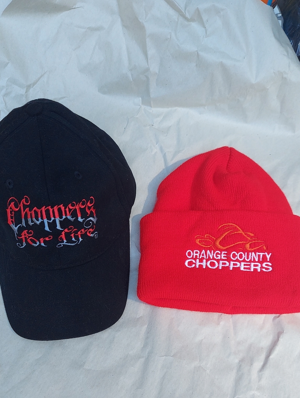 Orange County Choppers Red Beanie & Black Choppers Cap Set